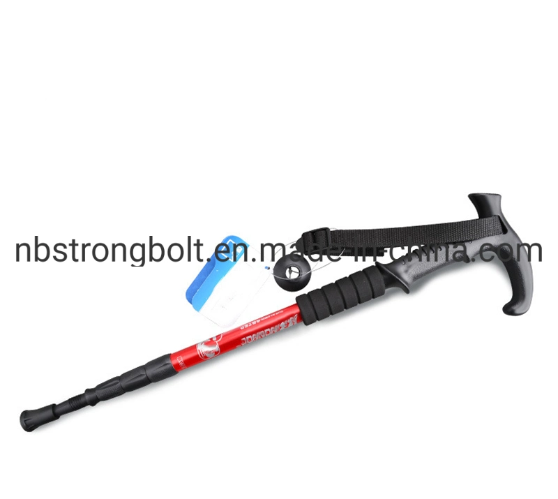 Customized Logo Alpenstock Manufacturer Walking Cane Aluminum Alloy Trekking Pole Factory