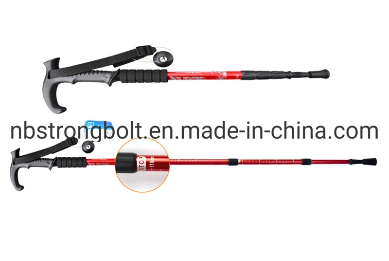 Customized Logo Alpenstock Manufacturer Walking Cane Aluminum Alloy Trekking Pole Factory