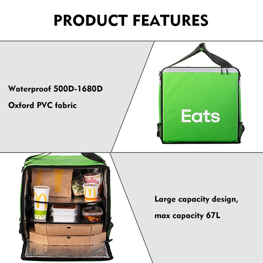 High Quality Popular Design Custom Printed Lunch Thermal Food Delivery Insulated Cooler Bag