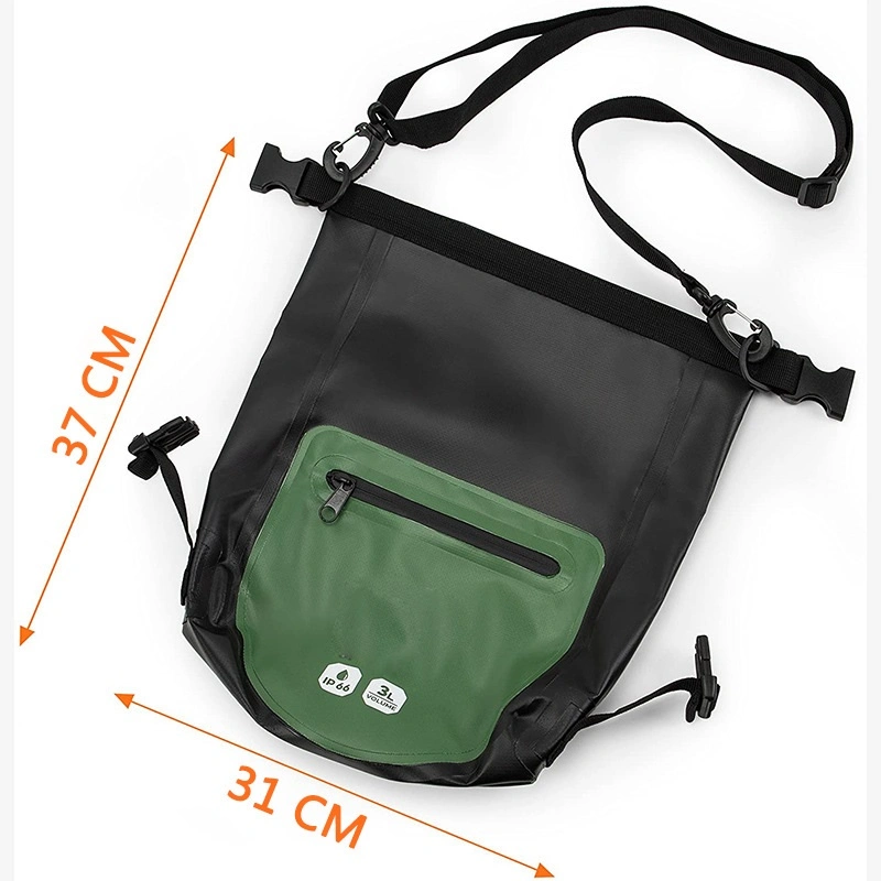 PVC Waterproof Shoulder Bag for Mountaineering and Rock Climbing, Waterproof Single Shoulder Sports, Cross Body Bag for Outdoor Cycling, Waterproof Handbag 3L