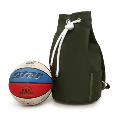 Canvas Drawstring Backpack Solid Color Cycling Sports Shoulder Bag